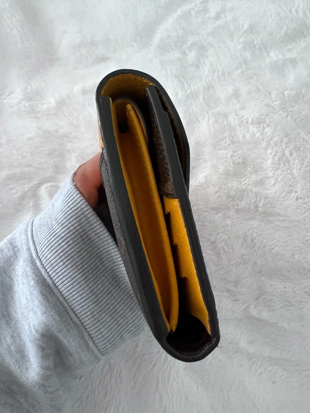Louis Vuitton Monogram Long Wallet, Silver Hardware, Yellow Epi Leather